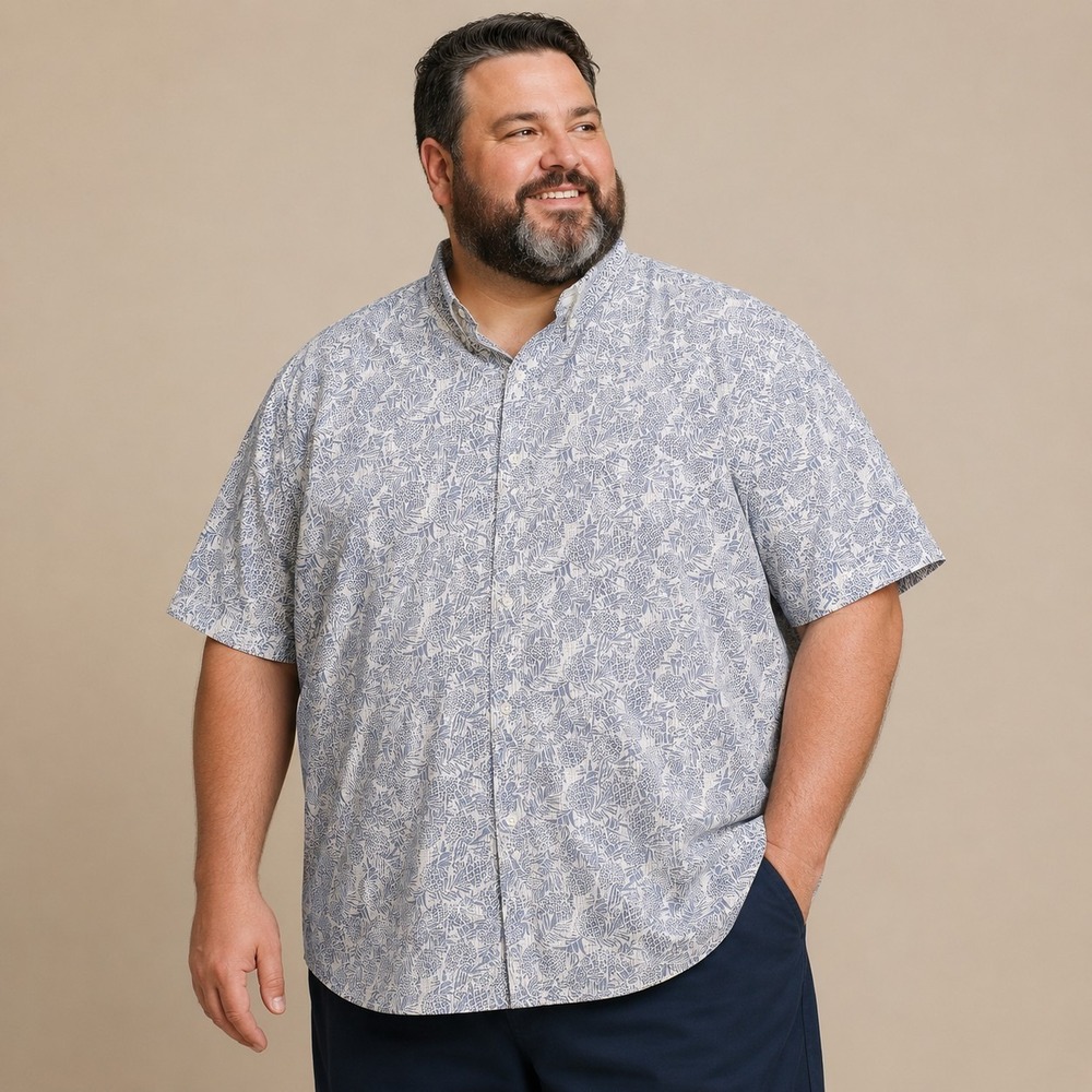 Synergy Shirt Men's 3XLT Big Tall Pineapple Print Button-Down Casual Tropical